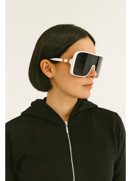 Γυαλιά Ηλίου μάσκα λευκά Oversized Design
