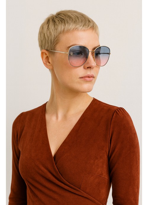 Γυαλιά ηλίου Aviator Oversized με ντεγκραντέ Φακό