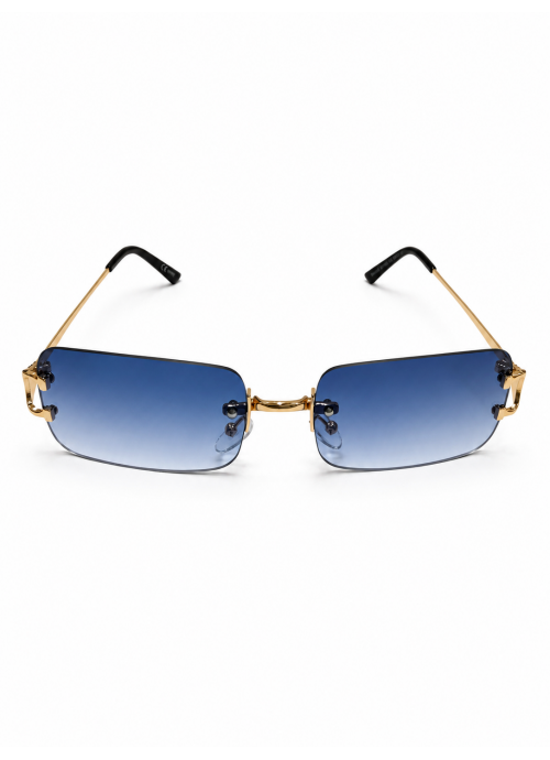 Γυαλιά ηλίου Rectangle Rimless με μπλε ντεγκραντέ φακούς