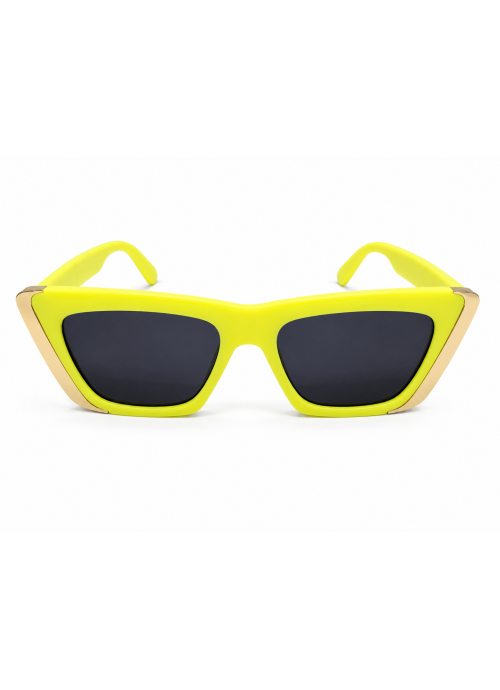 Cat-Eye γυαλιά ηλίου Lime Green με γεωμετρικό σκελετό